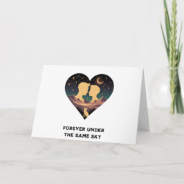 Kosmische Liebe Geschichte Herz mit Liebe und Fox Dankeskarte