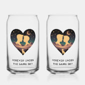 Kosmische Liebe Geschichte Herz mit Liebe und Fox Dosenglas (Rückseite)