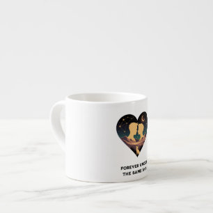 Kosmische Liebe Geschichte Herz mit Liebe und Fox Espressotasse
