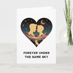 Kosmische Liebe Geschichte Herz mit Liebe und Fox Karte