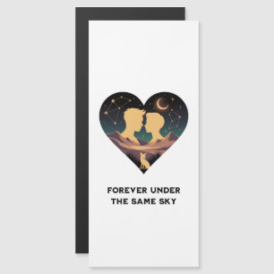 Kosmische Liebe Geschichte Herz mit Liebe und Fox Magnetkarte