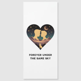 Kosmische Liebe Geschichte Herz mit Liebe und Fox Magnetkarte