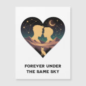 Kosmische Liebe Geschichte Herz mit Liebe und Fox Magnetkarte (Vorderseite)