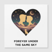 Kosmische Liebe Geschichte Herz mit Liebe und Fox Magnetkarte (Vorderseite)