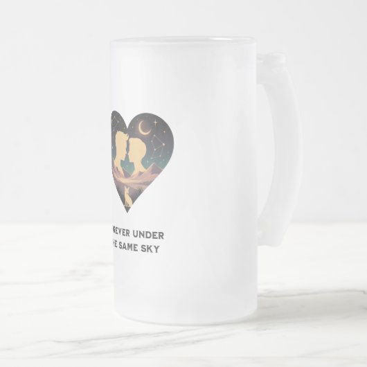 Kosmische Liebe Geschichte Herz mit Liebe und Fox Mattglas Bierglas (VorderseiteRechts)