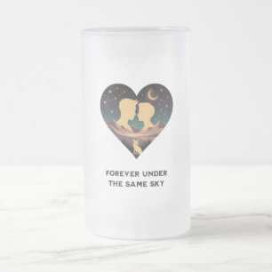 Kosmische Liebe Geschichte Herz mit Liebe und Fox Mattglas Bierglas
