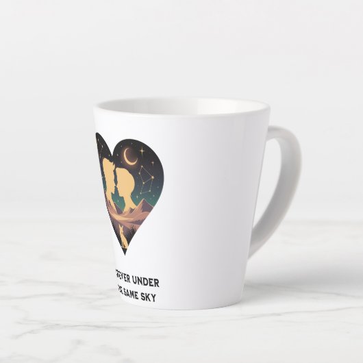 Kosmische Liebe Geschichte Herz mit Liebe und Fox Milchtasse (Rechte Ecke)