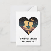 Kosmische Liebe Geschichte Herz mit Liebe und Fox Mitteilungskarte (Vorderseite)