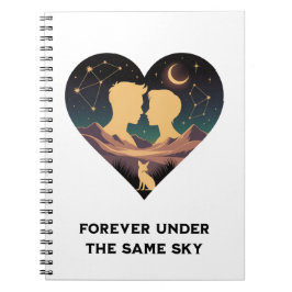 Kosmische Liebe Geschichte Herz mit Liebe und Fox Notizblock