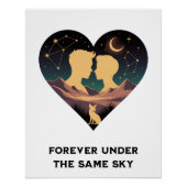 Kosmische Liebe Geschichte Herz mit Liebe und Fox Poster (Vorderseite)