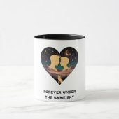 Kosmische Liebe Geschichte Herz mit Liebe und Fox  Tasse (Zentrum)