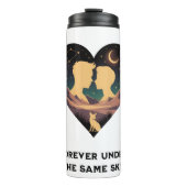 Kosmische Liebe Geschichte Herz mit Liebe und Fox  Thermosbecher (Vorderseite)