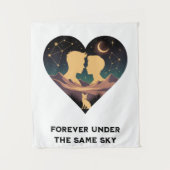 Kosmische Liebe Geschichte Herz mit Liebe und Fox  Wandteppich (Vorderseite)