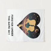 Kosmische Liebe Geschichte Herz mit Liebe und Fox  Wandteppich (Vorderseite (Horizontal))