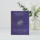 Kosmische Liebe zwei Sterne im Universum Postkarte (Stehend Vorderseite)