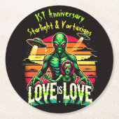 Kosmische Liebe zwischen zwei Außerirdischen Runder Pappuntersetzer (Vorderseite)