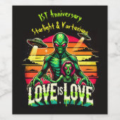 Kosmische Liebe zwischen zwei Außerirdischen Weinetikett (Einzelnes Label)