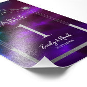 Kosmische Lila Aquamarine Silver Sun Moon Hochzeit Fotodruck (Ecke)