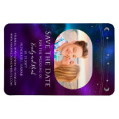 Kosmische Lila Aquamarine Sun Moon Star Save the D Magnet (Horizontal)