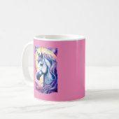Kosmische Lila Einhorn-Tasse Kaffeetasse (Vorderseite Links)