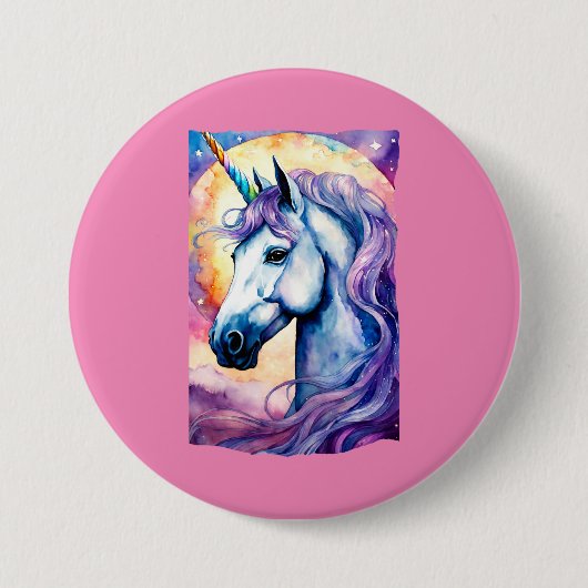 Kosmische Lila Einhorntaste Button (Vorderseite)