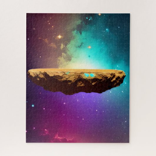 Kosmische Lila Galaxie Floating Asteroidplateau Puzzle (Vertikal)