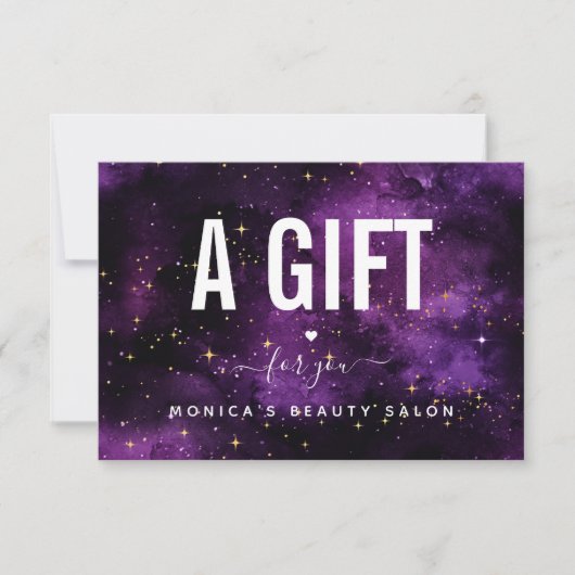 Kosmische Lila Galaxie Night Beauty Salon Glitzern (Vorderseite)