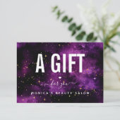 Kosmische Lila Galaxie Night Beauty Salon Glitzern (Stehend Vorderseite)