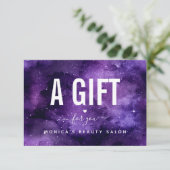 Kosmische Lila Galaxy Night Sky Beauty Salon Makeu (Stehend Vorderseite)