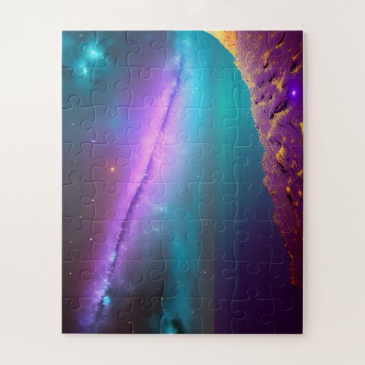 Kosmische Lila Kometen schießen im Weltraum Puzzle (Vertikal)