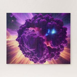 Kosmische lila Supernova-Wolken brechen im All aus Puzzle