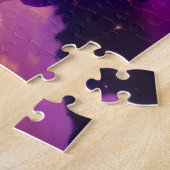 Kosmische Lila- und Golduhr - Ticken im Weltraum Puzzle (Seite)