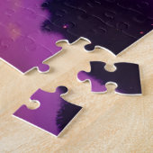 Kosmische Lila- und Golduhr-Uhr-Ticken in Universu Puzzle (Seite)