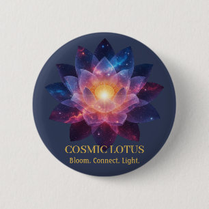 Kosmische Lotusblume Galaxie Blüten Energie Button