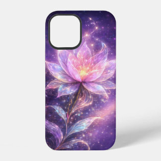 Kosmische Lotusblume mit Galaxie-Glanz iPhone 12 Hülle