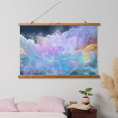 Kosmische Lotusblume Wandteppich Mit Holzrahmen (Schlafzimmer)