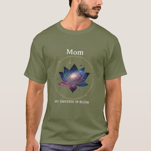 Kosmische Lotusblumen-Mutter-Blüte T-Shirt (Vorderseite)