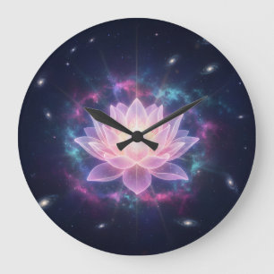 Kosmische Lotusblüte - Geistige göttliche Strahlkr Große Wanduhr