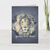 KOSMISCHE LÖWE-KÖNIG | kundenspezifische Feiertagskarte (Vorderseite)