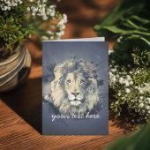 KOSMISCHE LÖWE-KÖNIG | kundenspezifische Feiertagskarte
