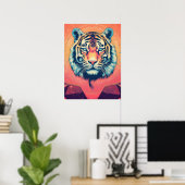 Kosmische Majestät: Der strahlende Tiger Poster (Heimbüro)