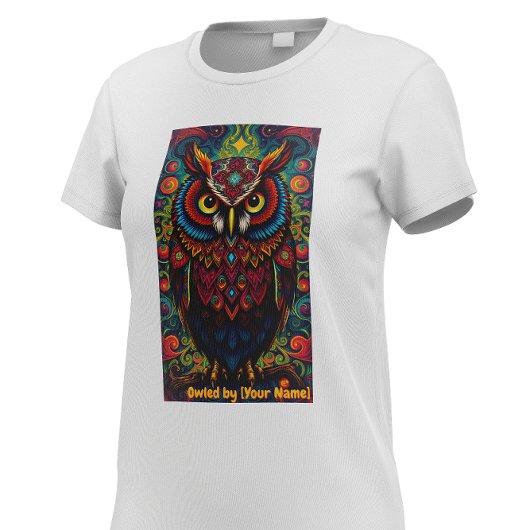 Kosmische Mandala-Eule T-Shirt