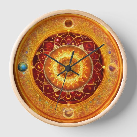"Kosmische Mandalase: Planetenzeitmesser" Uhr (Vorderseite)