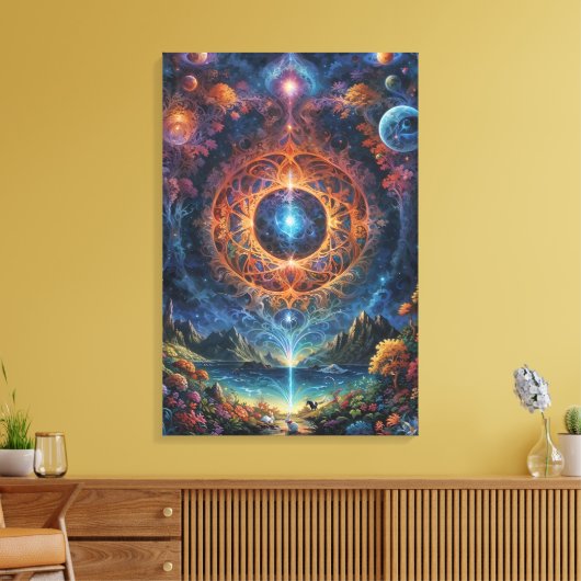 "Kosmische Meditation" Leinwanddruck (Insitu (Wohnzimmer))