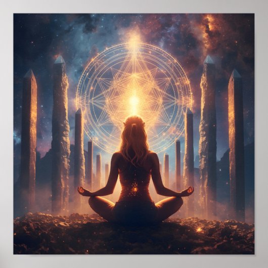 Kosmische Meditations-Kristall-Pforte Poster (Vorne)