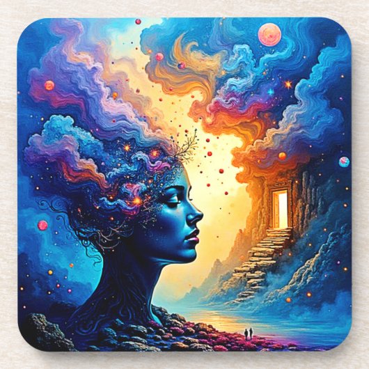 Kosmische Mindscape Art Getränkeuntersetzer (Vorderseite)