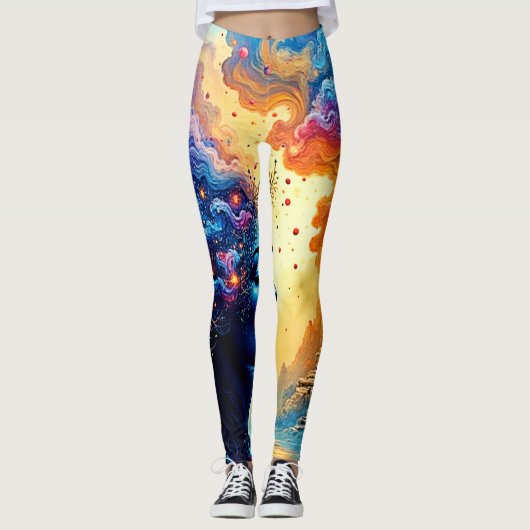 Kosmische Mindscape Art Leggings (Vorderseite)