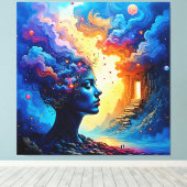 Kosmische Mindscape Art Leinwanddruck (Insitu (Holzboden))
