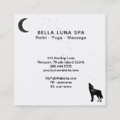 *~* kosmische Mond-Heulenwolf-Regenbogen-Kiefer Quadratische Visitenkarte (Rückseite)