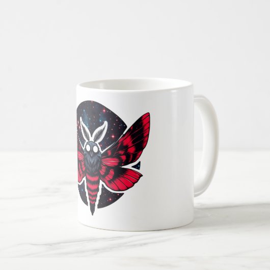 Kosmische Moth - Art Folklore Mothman Kaffeetasse (VorderseiteRechts)